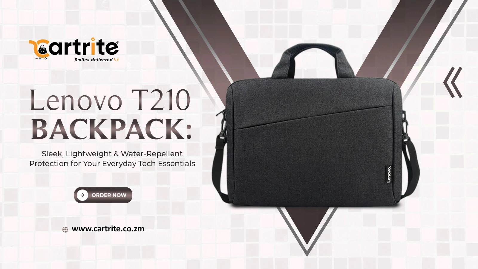 Lenovo T210 15.6" Top loader Backpack: Lightweight, Water-Repellent, and Built for Everyday Use, Keeping Your Laptop and Tablet Secure Wherever You Go!