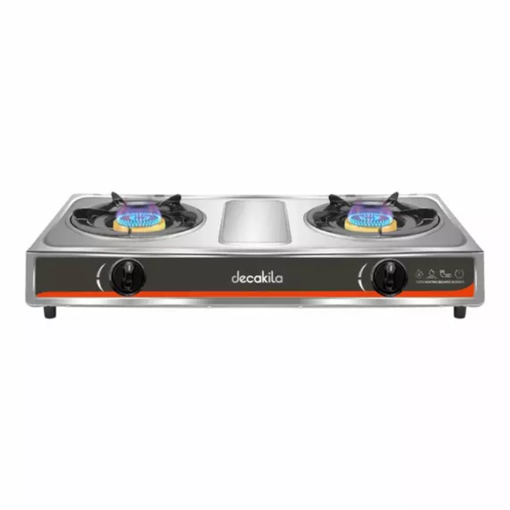 Decakila -  Gas Cooker 2 Burner 2.7kW x 2 Stainless Steel Even Heating - KMGS040M