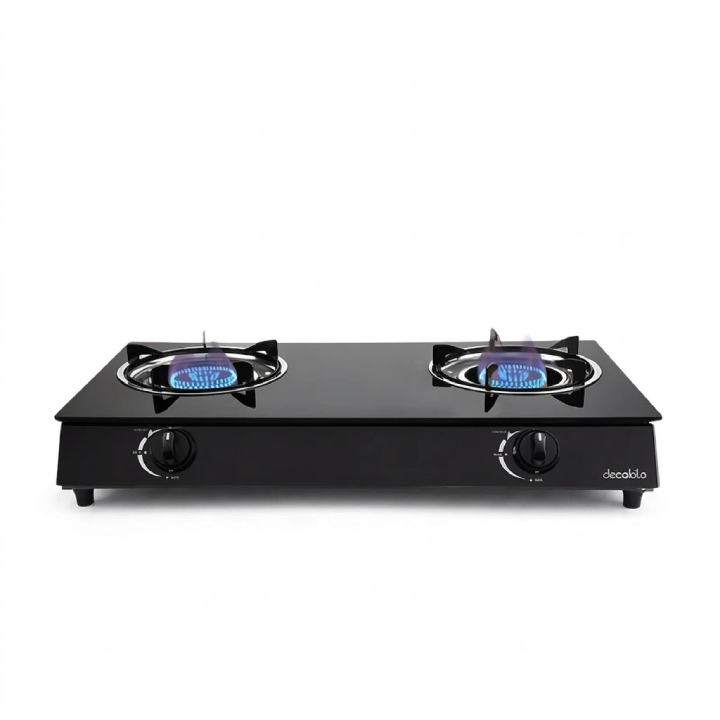 Decakila -  Double Burner Table Top Glass Gas Stove – KMGS043B