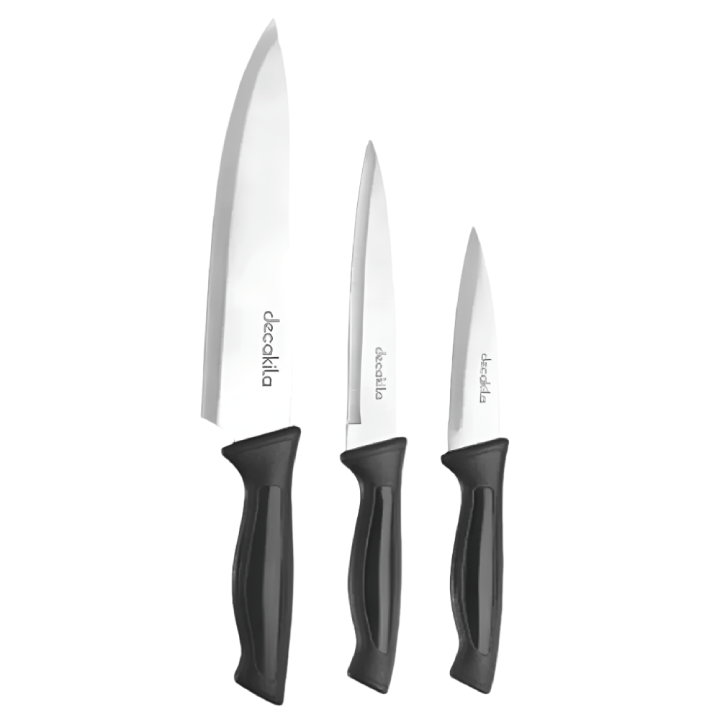 Decakila -  Kitchen Knife Set 3Pcs Stainless Steel Blade Kitchen Knife Chef Knife - KMTT109B
