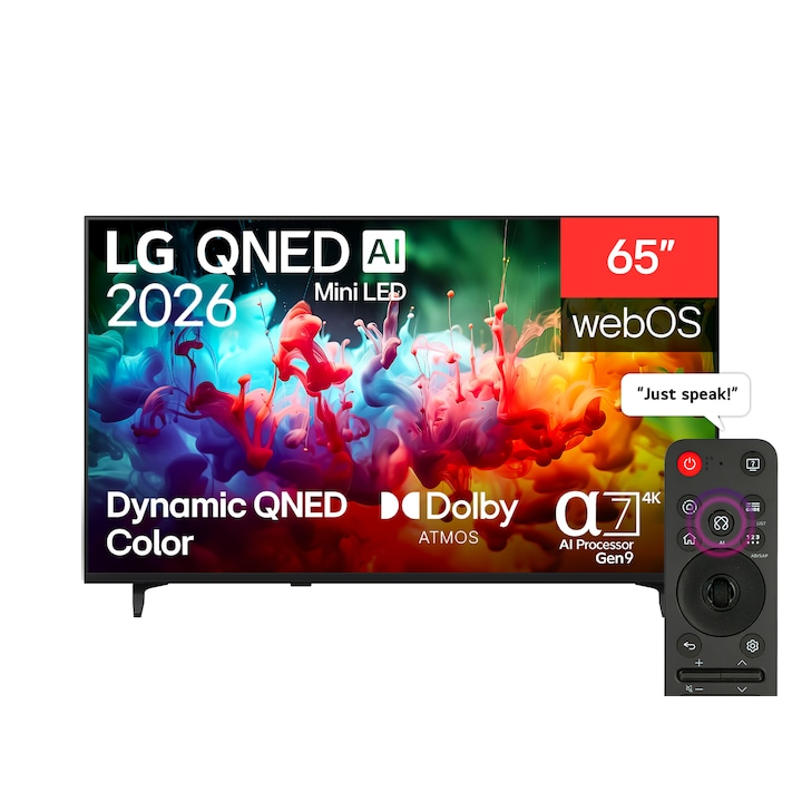 LG 65" QNED70 Mini LED 4K Smart TV – Dynamic QNED Color, Alpha 7 AI Processor, 4K Upscaling, webOS 26