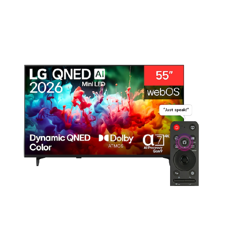 LG 55" QNED  Mini LED 4K UHD Smart TV – 60Hz, α7 AI Processor, HDR10, webOS