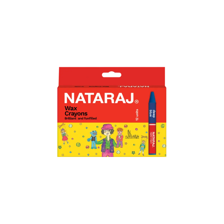 Nataraj Wax Crayons 12 Colours – Smooth, Non-Toxic Colouring Set for Kids & School
