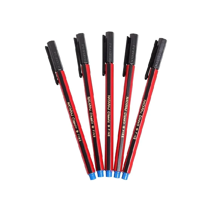 Nataraj Classic Fine Ball Pen-Black/Blue/Red(50 PCS) – Smooth Writing, Comfortable Grip, Smudge-Resistant Ink(PEN001)