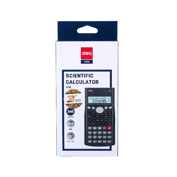 Deli Scientific Calculator – 240 Functions, Dual-Power, 10+2 Digit Display & Exam-Approved (E1710)