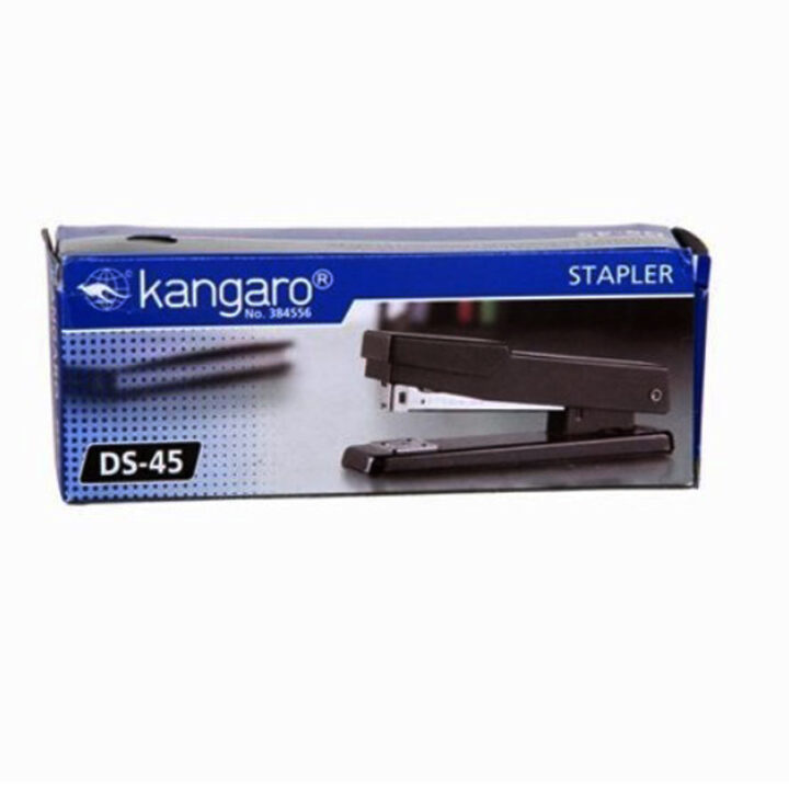 Kangaro DS‑45 Black Stapler – Quick‑Load Desk Stapler with Reload Indicator, 30‑Sheet Capacity