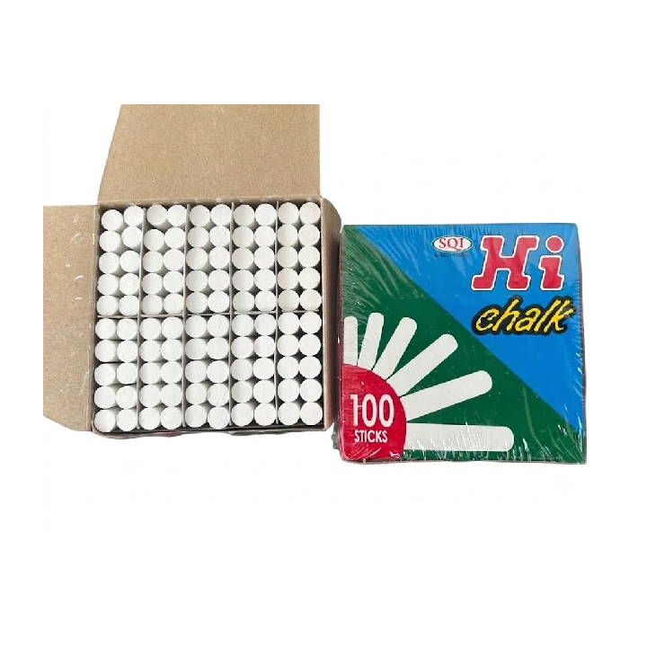 SQI Hi Chalk– White Dust-Free Chalk, Fine Point, 100-Count (SQI002)