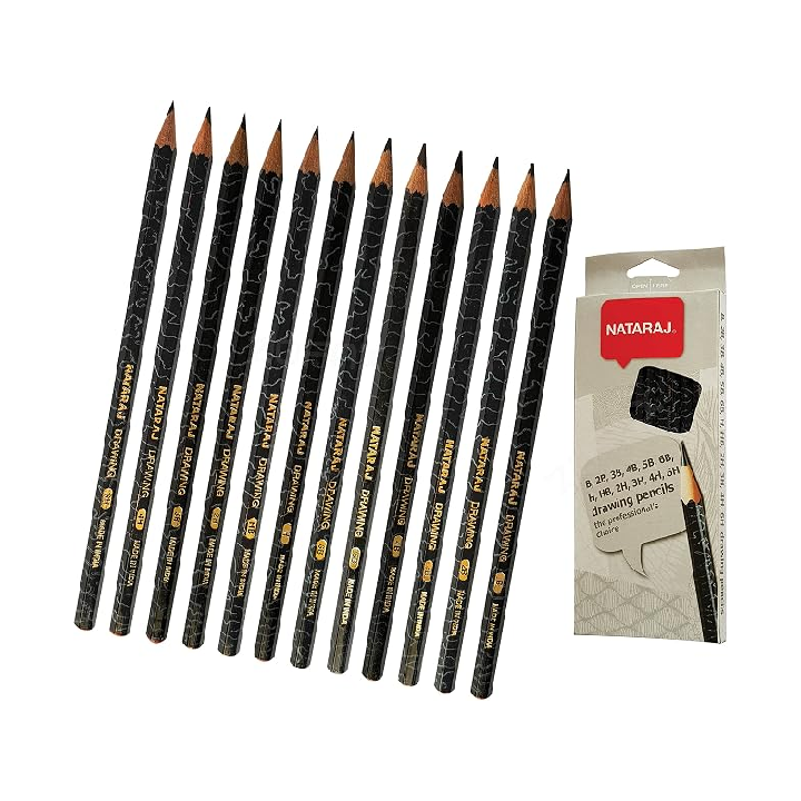 NATARAJ - B 2B 3B 4B 5B 6B  -Grades Smooth Drawing Pencils(Pack of 144)
