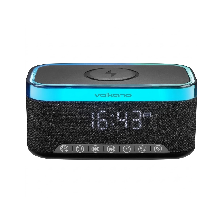 Volkano - Radiant Series Bluetooth Speaker with Alarm Clock - VK-3138-BK
