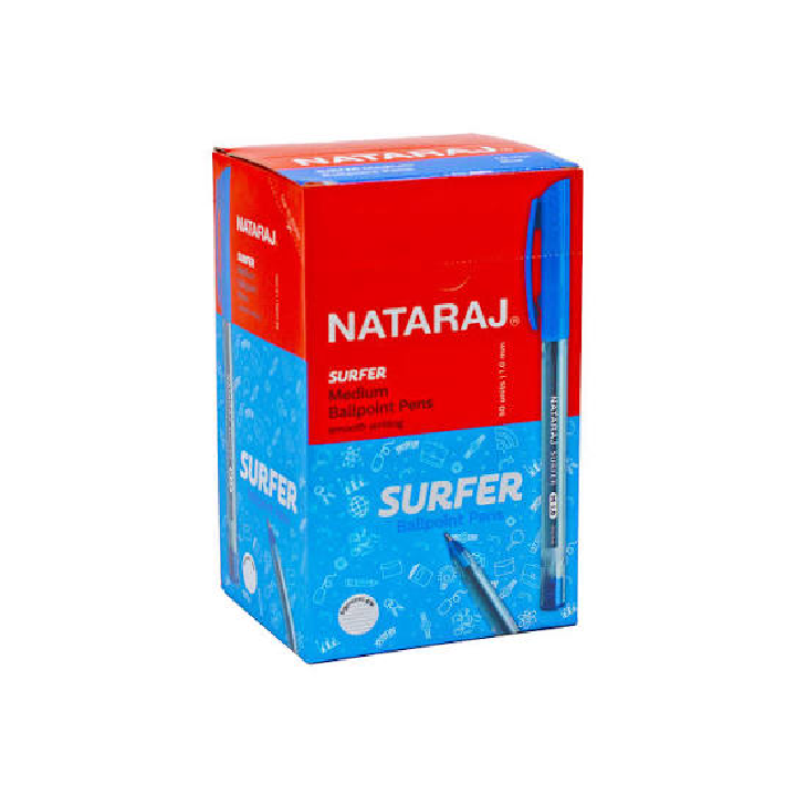 Nataraj Surfer Ballpoint Pen (Blue) - Pack of 10 (PEN002)