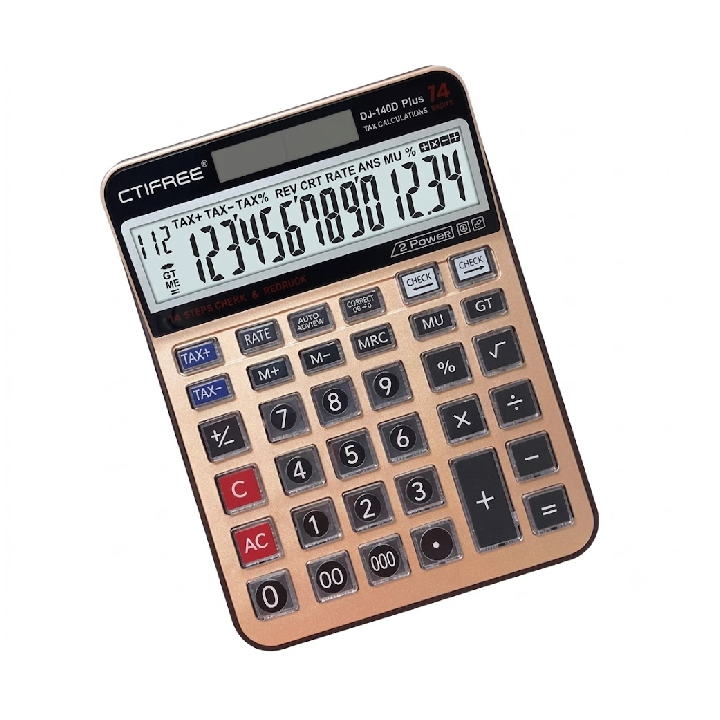 CTIFREE Plus Calculator-112 steps check,14 digits (DJ-140D)