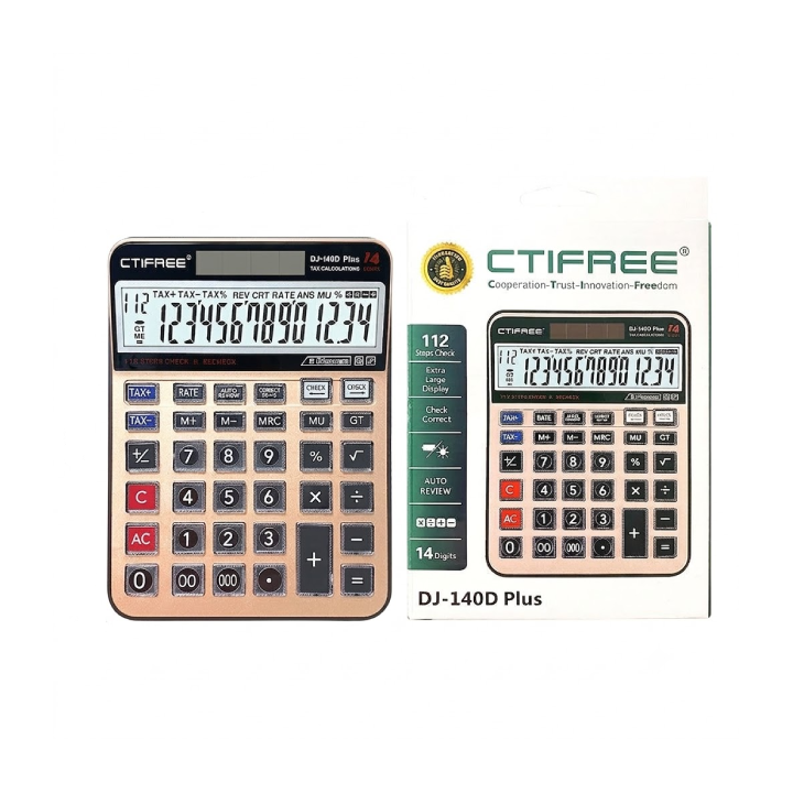 CTIFREE Plus Calculator-112 steps check,14 digits (DJ-140D)
