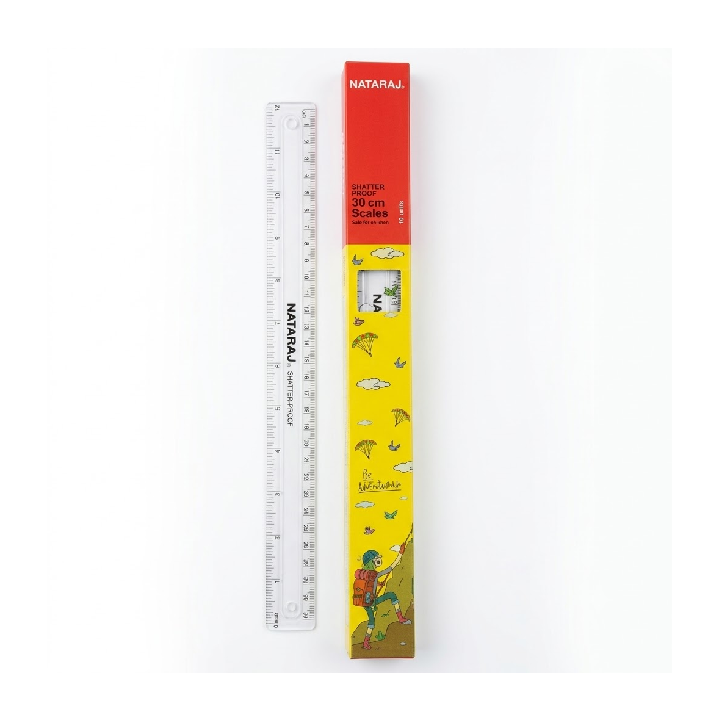 Nataraj Shatter Proof Ruler –  (10 pcs)30 cm Transparent, Durable Measuring Scale for School, Office & Technical Drawing