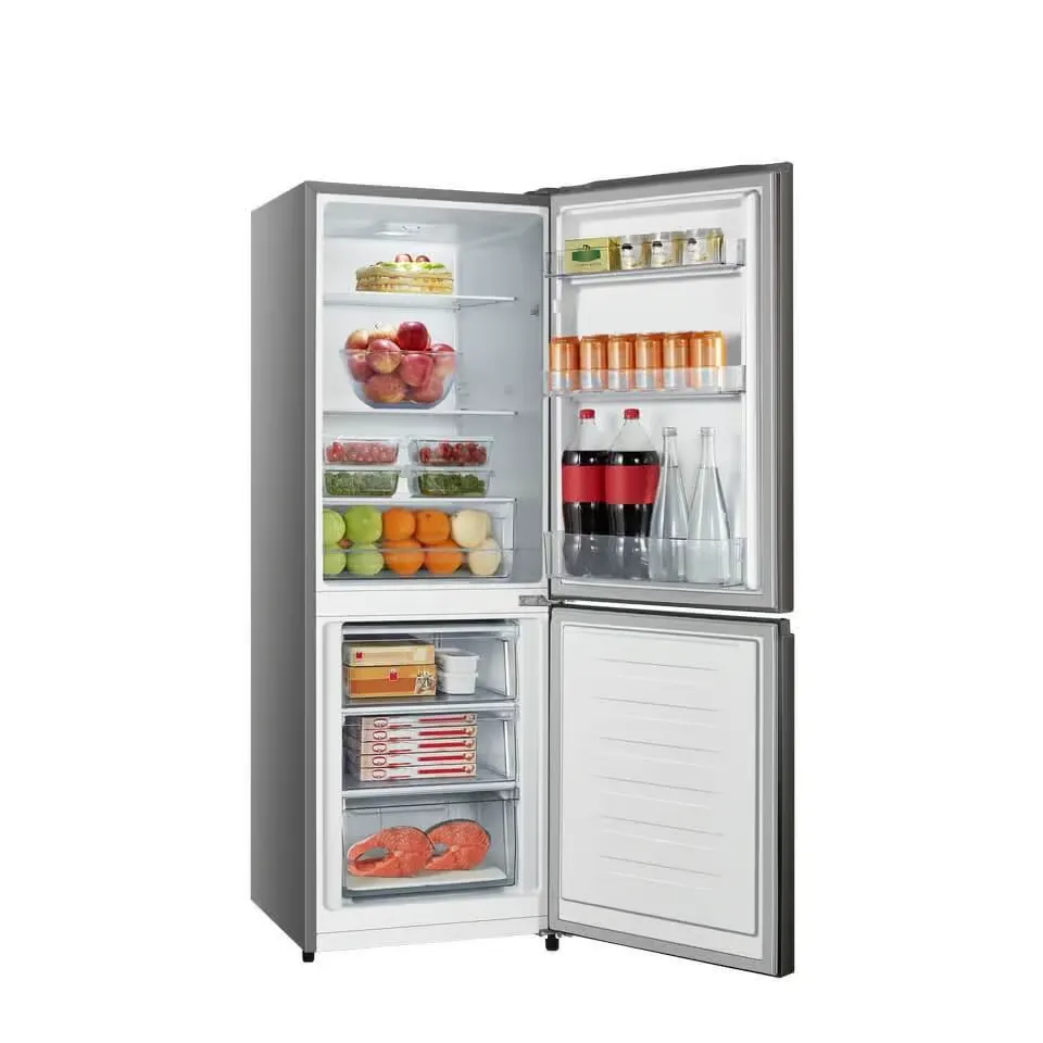 Hisense 223L Combi Fridge‑Freezer Titanium Inox with Adjustable Shelves & LED Lighting