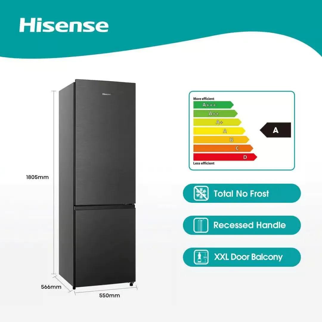 Hisense 264L Inox Bottom Freezer (H370BIT)