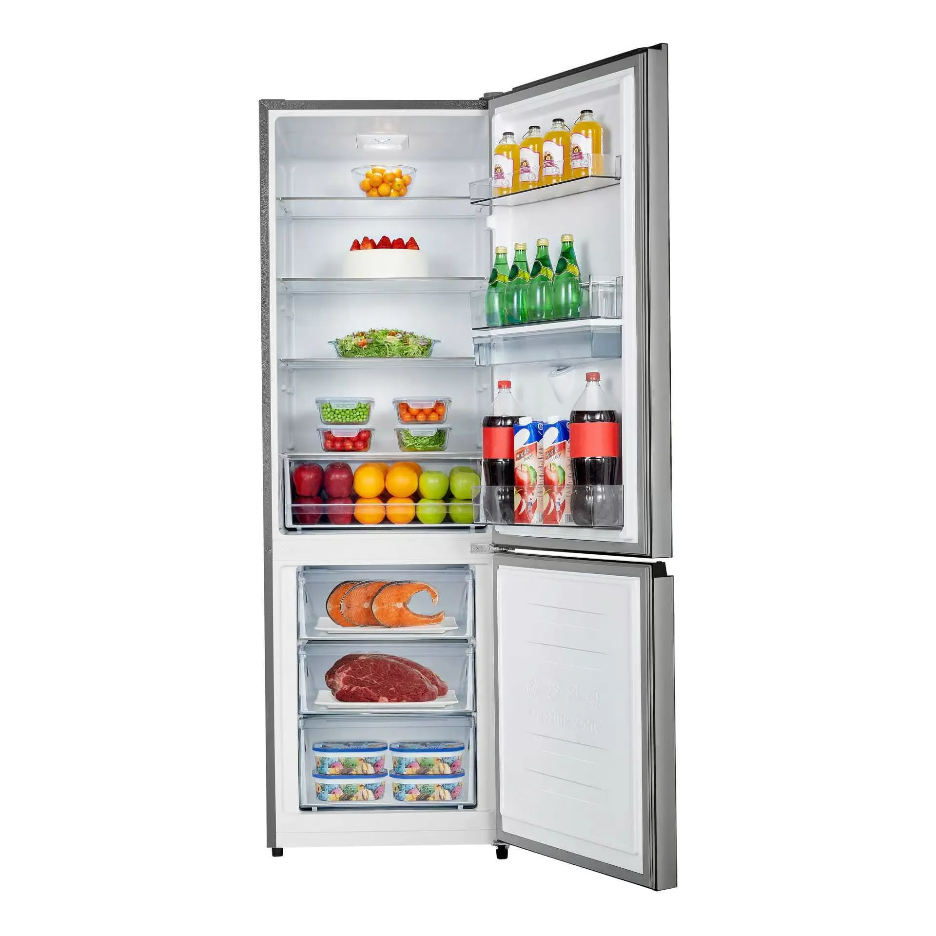 Hisense 347L Combi Fridge Freezer Titanium Silver with Water Dispenser – H450BIT