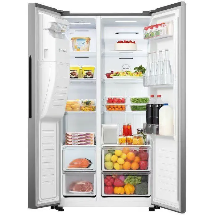 Hisense 688L Brushed Stainless Side‑By‑Side Fridge Freezer with Water Dispenser – H690SS‑IDL