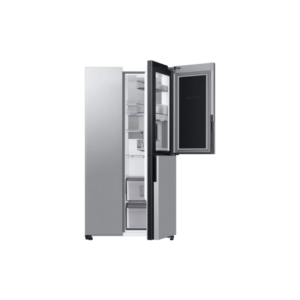 Samsung Food Showcase Side by Side Fridge with Beverage Centre™, Clean Steel, 595L (RH69B8940SL/FA)