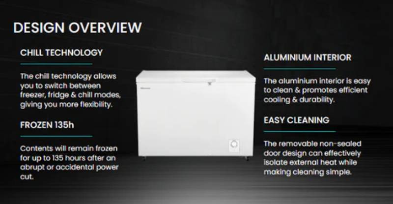 Hisense Chest Freezer, 500L, White, Energy Class A (H655CF)