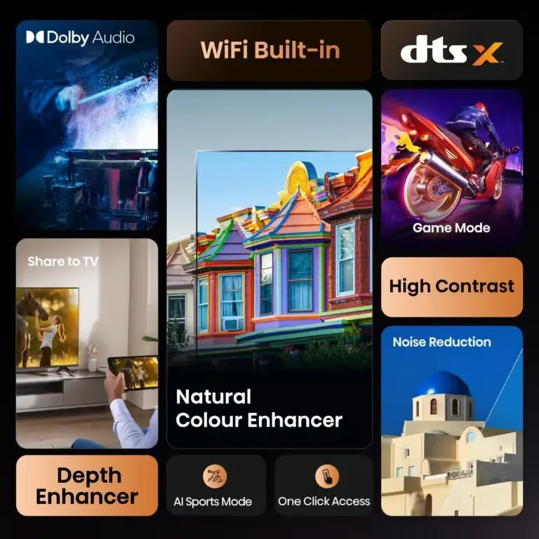 Hisense 43″ Full HD VIDAA Smart TV – Direct LED, Dolby Audio & DTS Virtual:X ( 43A4Q )