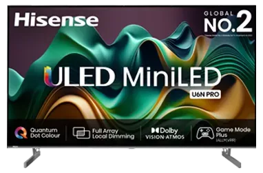 Hisense 55″ Mini‑LED ULED 4K VIDAA Smart TV – Quantum Dot, Dolby Vision IQ & Atmos (55U6NPRO)