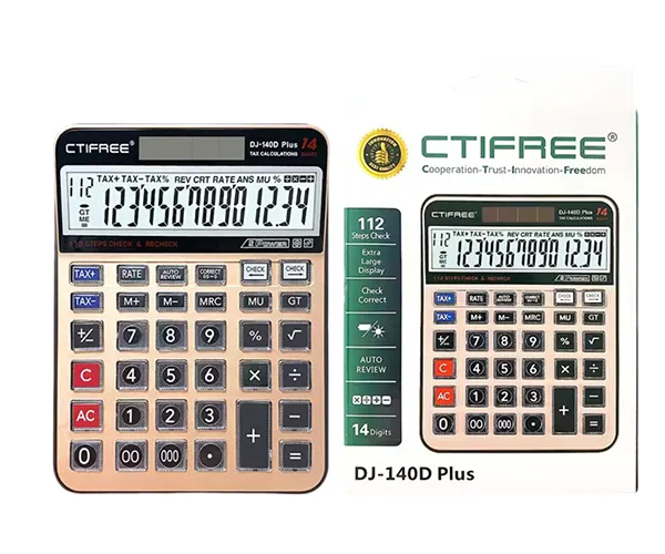 CTIFREE Plus Calculator-112 steps check,14 digits (DJ-140D)