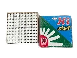 SQI Hi Chalk– White Dust-Free Chalk, Fine Point, 100-Count (SQI002)