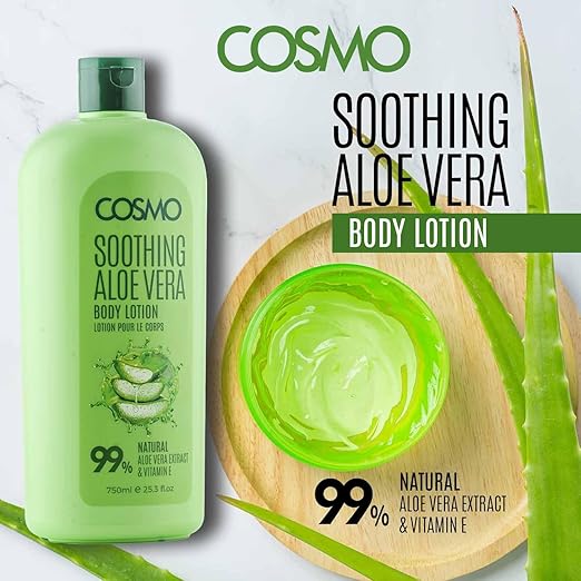 COSMO Soothing Aloe Vera Body Lotion 1000ml- Natural Aloe Vera Extract Daily Moisturizer for Deep Hydration & Skin Soothing Suitable for both Men and Women, All Skin Types (COM33101593)