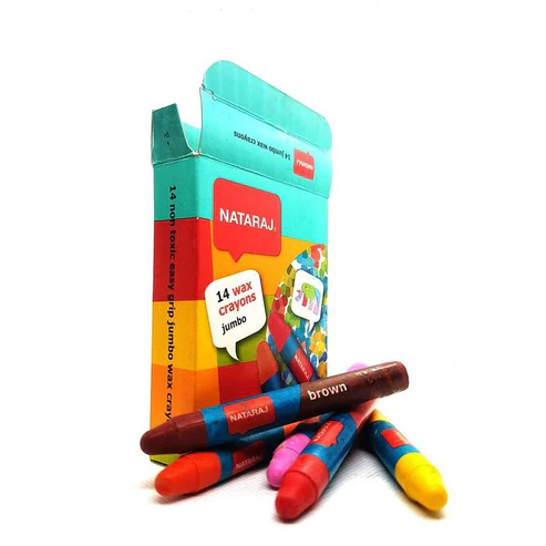 Nataraj Jumbo Wax Crayons 90 mm 14 Colours – Thick, Non-Toxic, Smooth Colouring Set