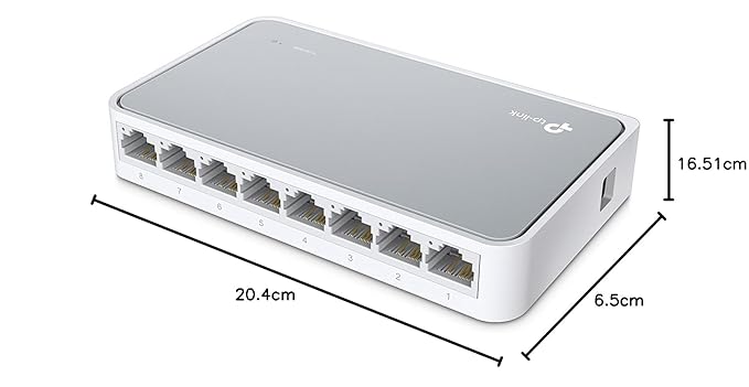 TP-Link TL-SF1008D 8-Port 10/100 Mbps Desktop Ethernet Switch/Hub, Ethernet Splitter, Plug & Play