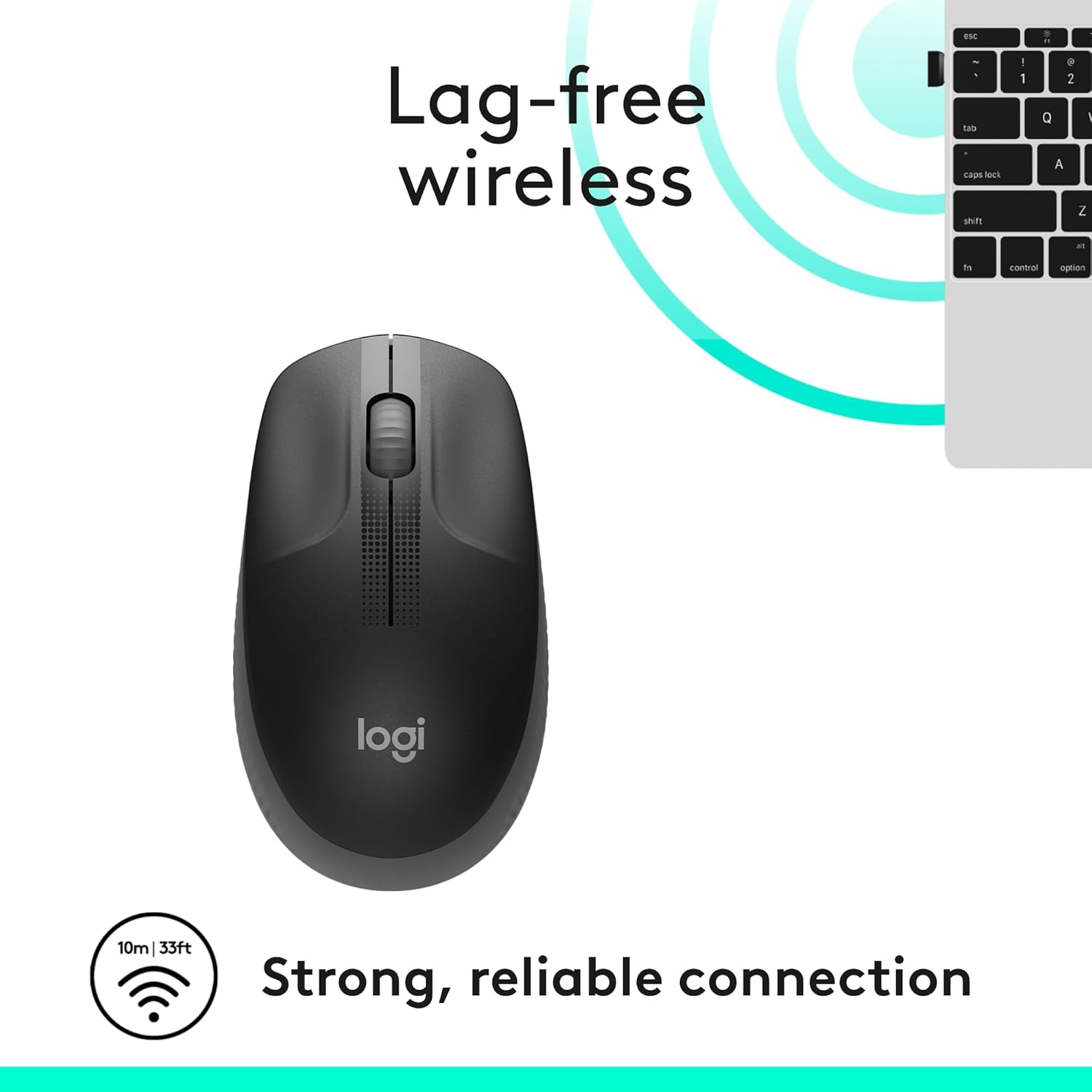 Logitech M190 Full-Size Wireless Mouse&nbsp;in the&nbsp;Charcoal&nbsp;color