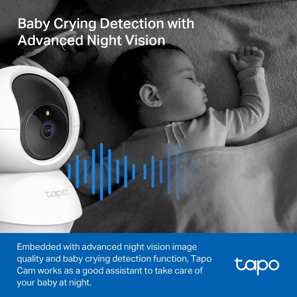 TP Link - 1080p Full HD Pan/Tilt Home Security Wi-Fi Camera (Tapo C200C)