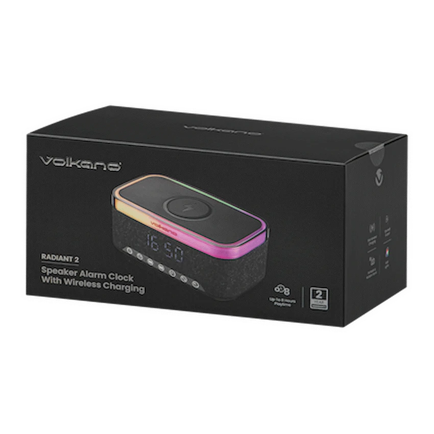 Volkano Radiant 2 Series Alarm Clock Bluetooth Speaker.