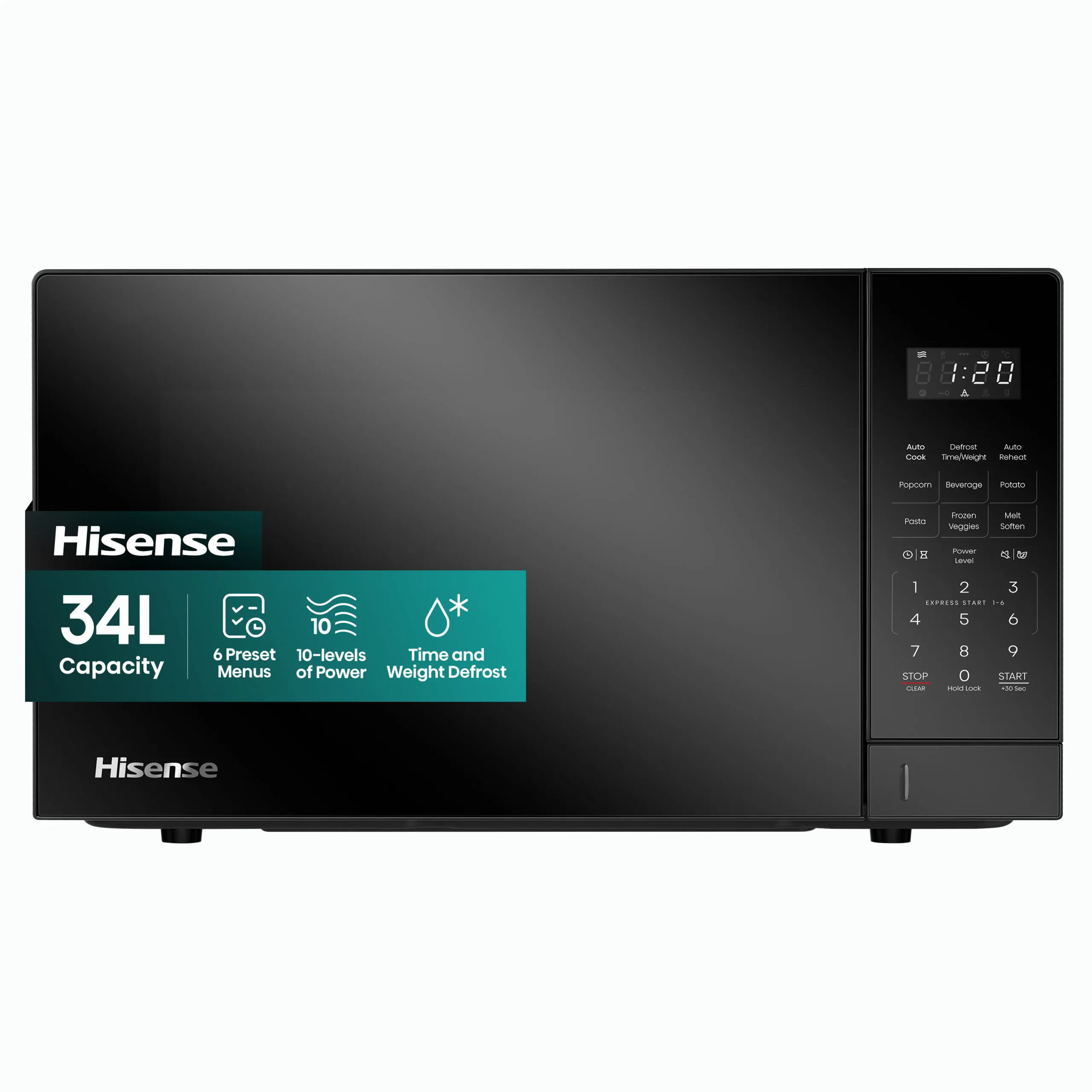 Hisense 34L Digital Microwave 1000W Matt Black H34MOBS17