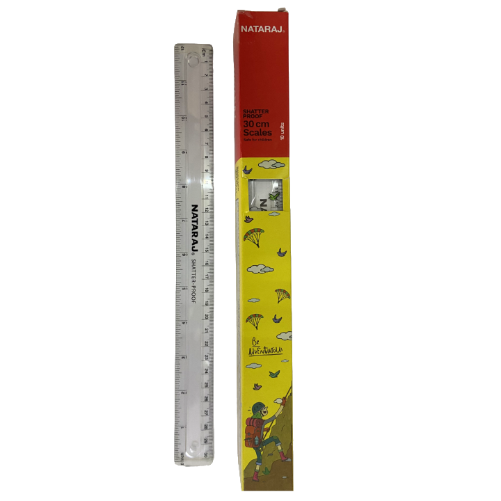 Nataraj Shatter Proof Ruler –  (10 pcs)30 cm Transparent, Durable Measuring Scale for School, Office & Technical Drawing