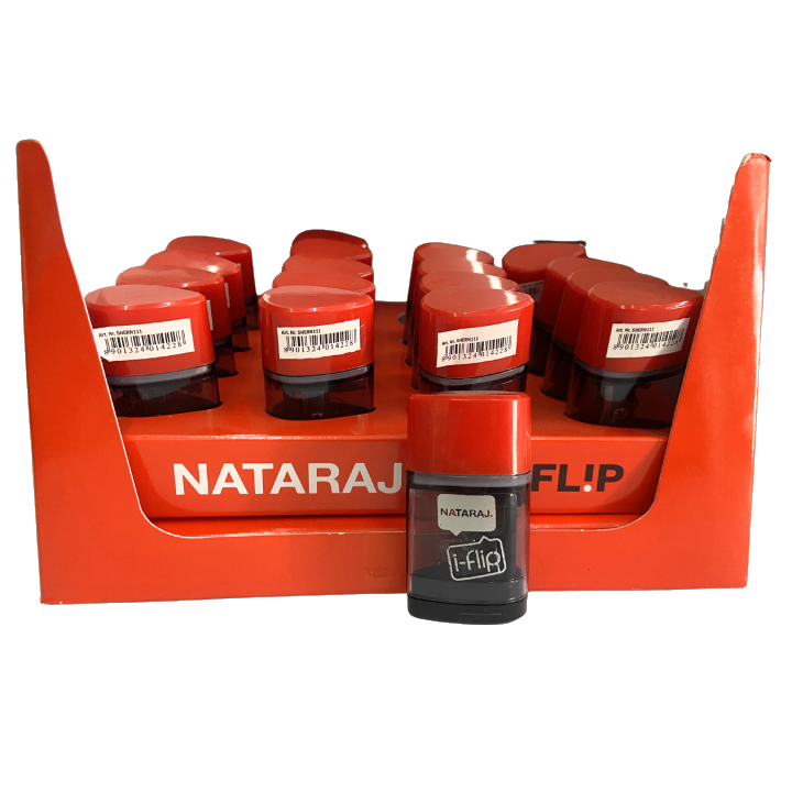 Nataraj I-Flip Sharpener & Eraser – Dual Function Compact Stationery Tool for School, Office & Art Use