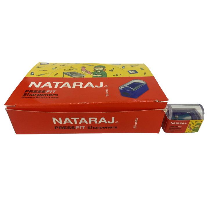 Nataraj Pressfit Sharpener – Pack of 20 Pencil Sharpeners, Durable & Smooth Sharpening for School, Office & Home Use