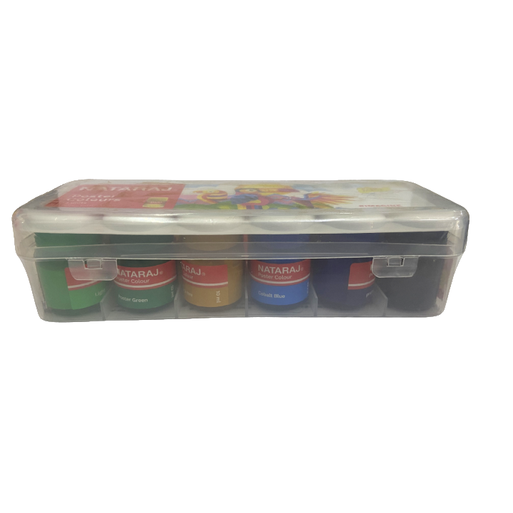 Nataraj Poster Colours (12 Colours) Set – Bright, Non-Toxic Paints for School & Art