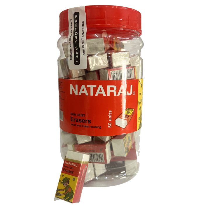Nataraj Non-Dust Jumbo Eraser Bulk Pack –20 Pieces, Clean Smudge-Free Erasing