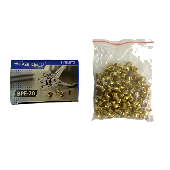 Kangaro Eyelets for EP‑20 Punch – 250 Brass Eyelets Pack (BPE‑20)