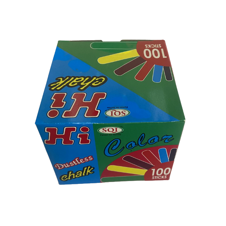 SQI Hi Chalk– Multicolor Dust-Free Chalk, Fine Point, 100-Count (SQI001)
