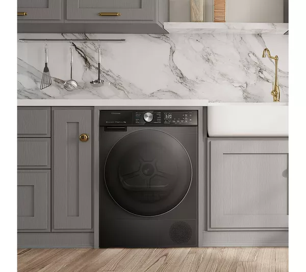 Hisense DH5S102BB | 5S Series 10kg Premium Black Heat Pump Tumbler Dryer