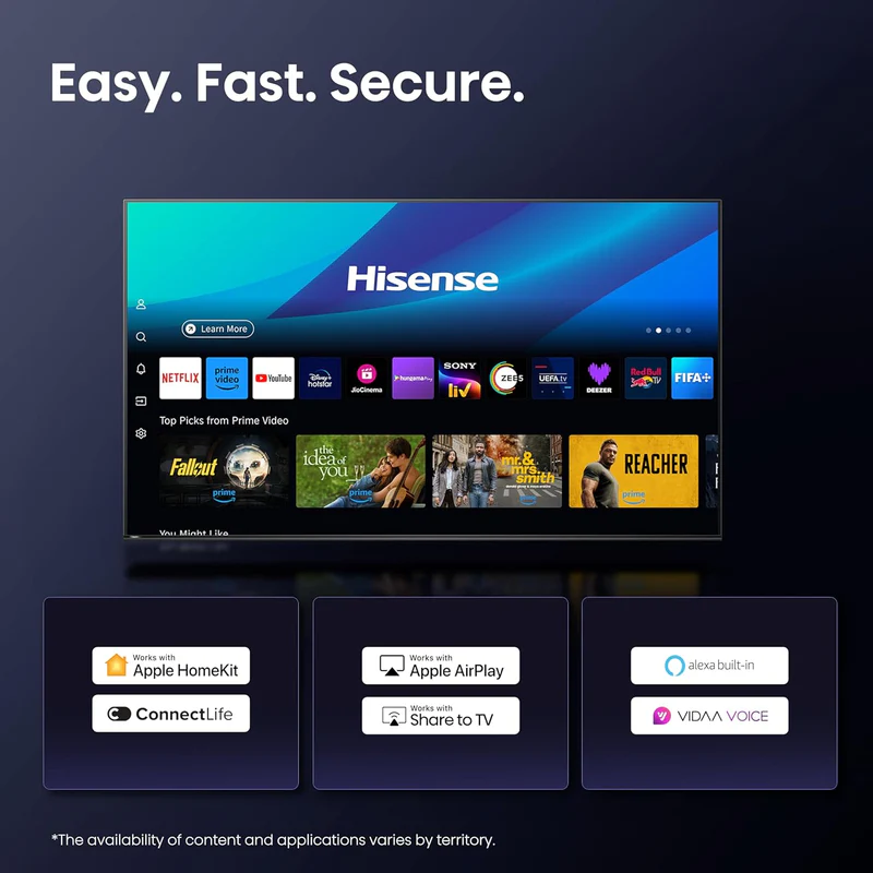 Hisense 100" Mini LED 4K UHD Smart TV | 144Hz, Dolby Vision, Dolby Atmos, Hands free voice control- 100U7Q 4K