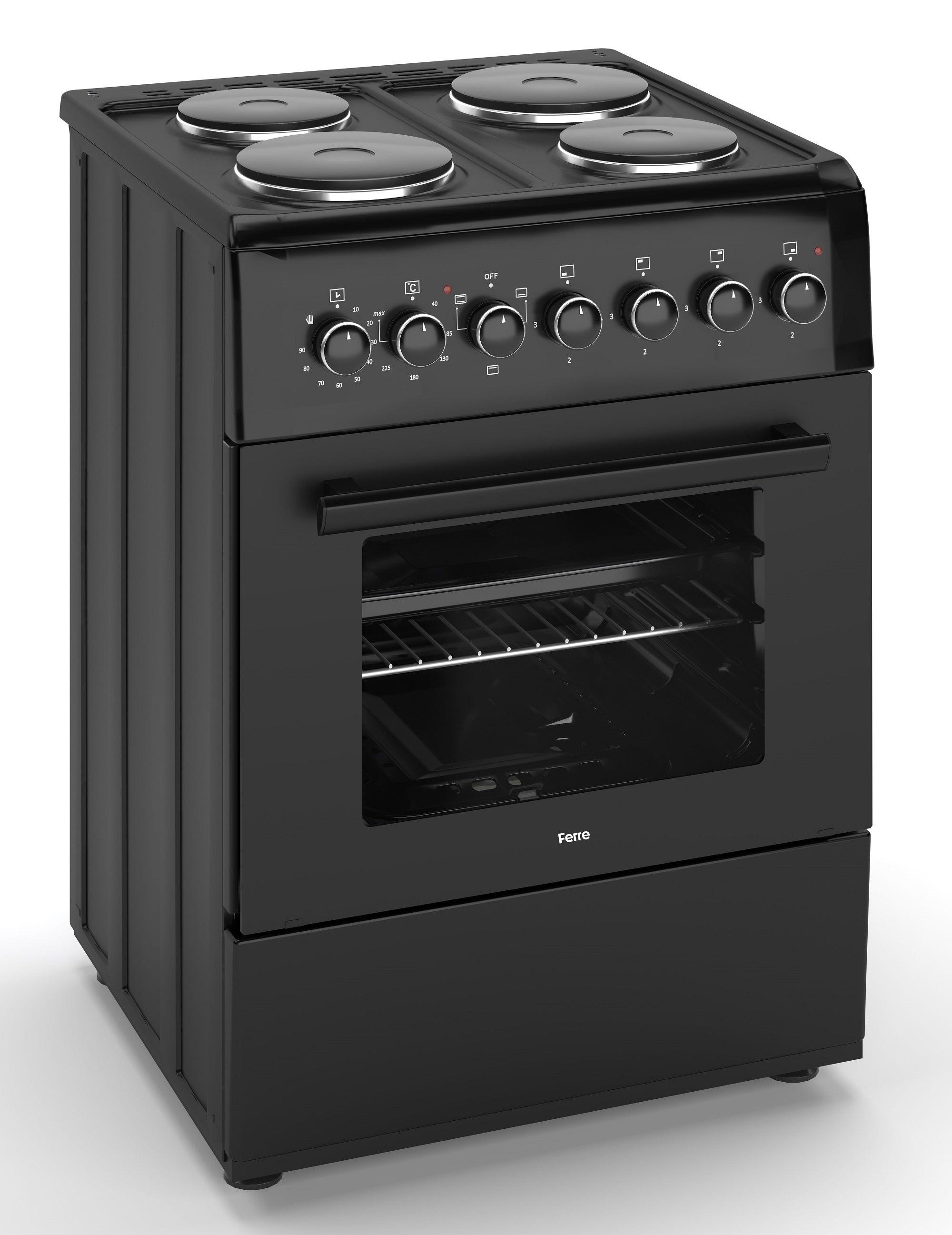 FERRE 50 × 50 Bright Black Enamel Electric Stove