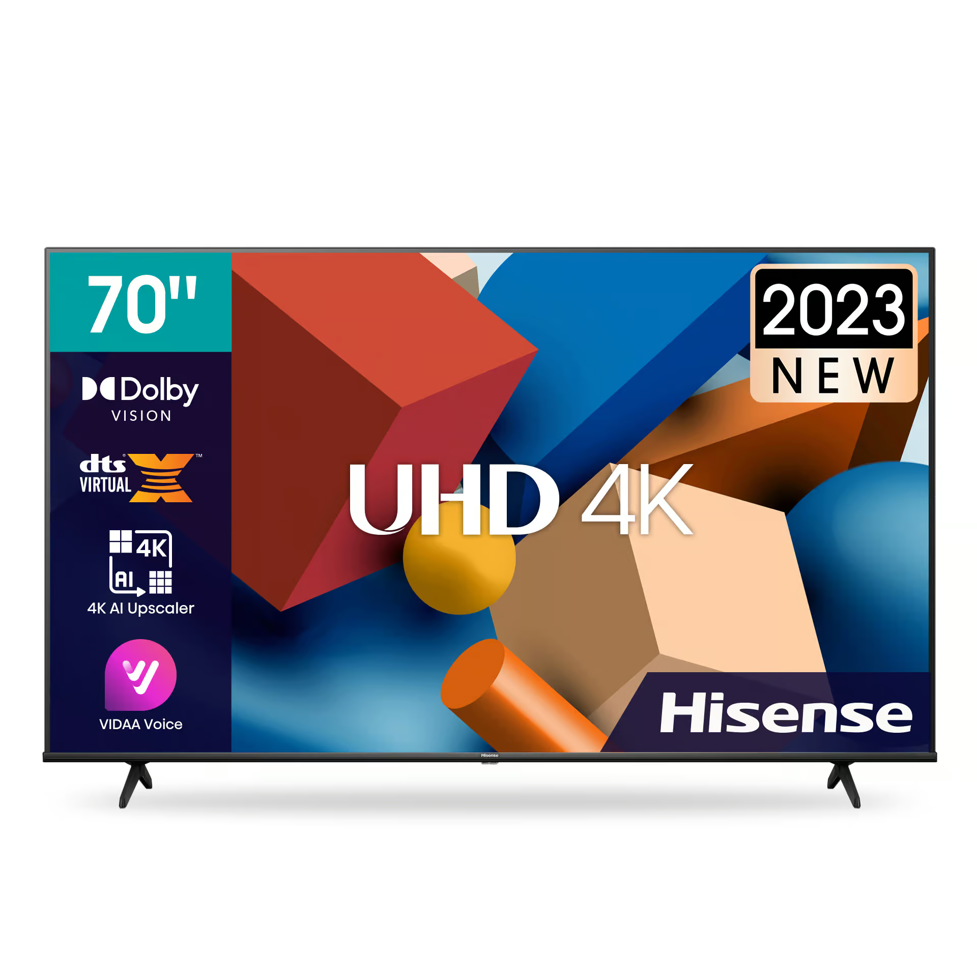 Hisense 70″ UHD VIDAA Smart TV – 4K Streaming, HDR, Wi‑Fi & Voice Control (LED70A6K)