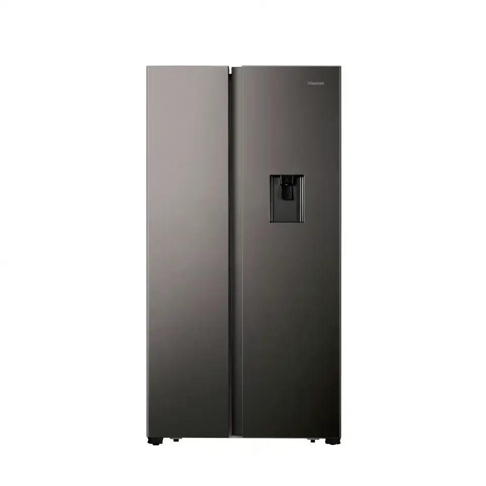 Hisense 508L Side‑By‑Side Fridge Titanium Inox with Water Dispenser – H670SIT‑WD