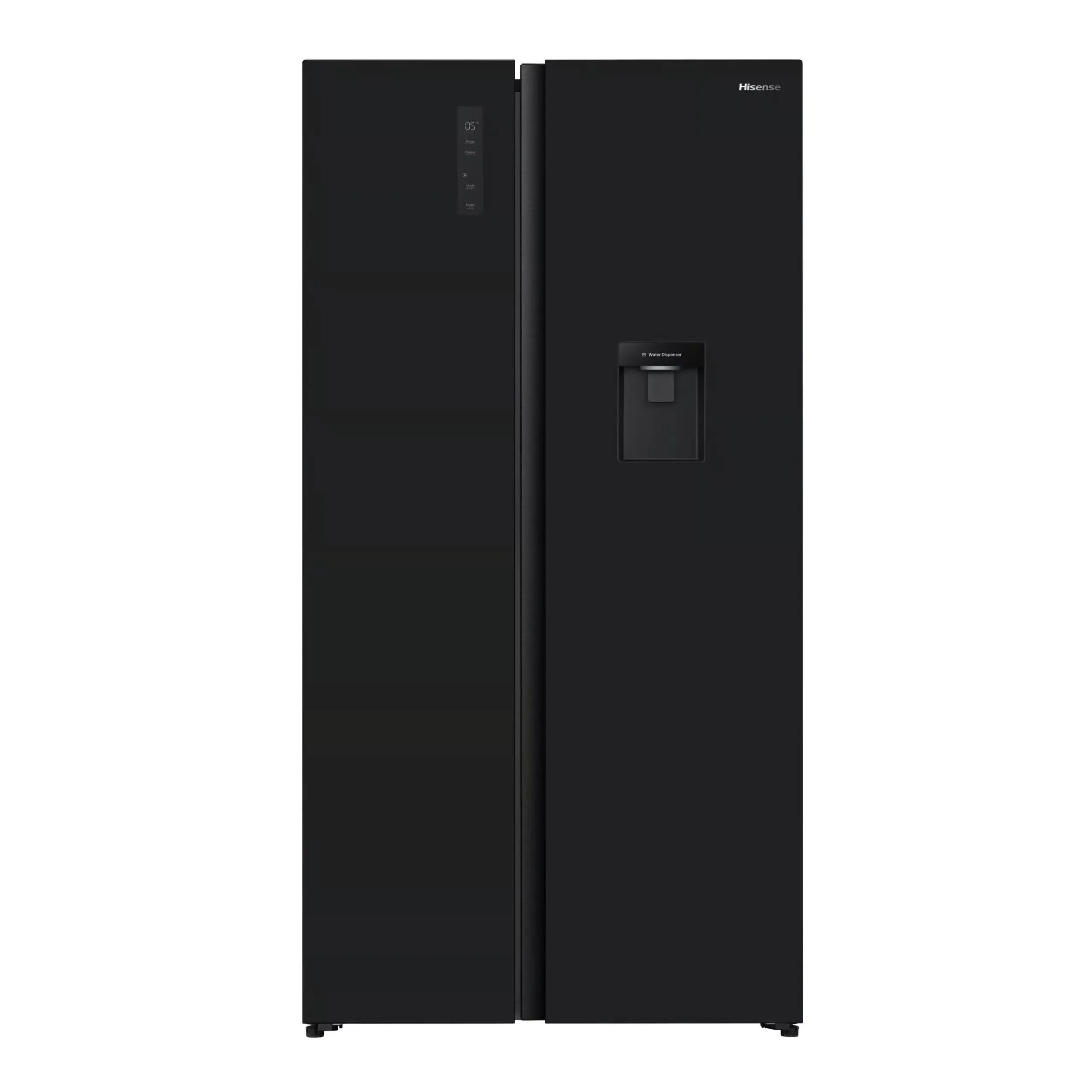 Hisense 541L Black Glass Side‑By‑Side Refrigerator with Water Dispenser – H680SMIB‑WD
