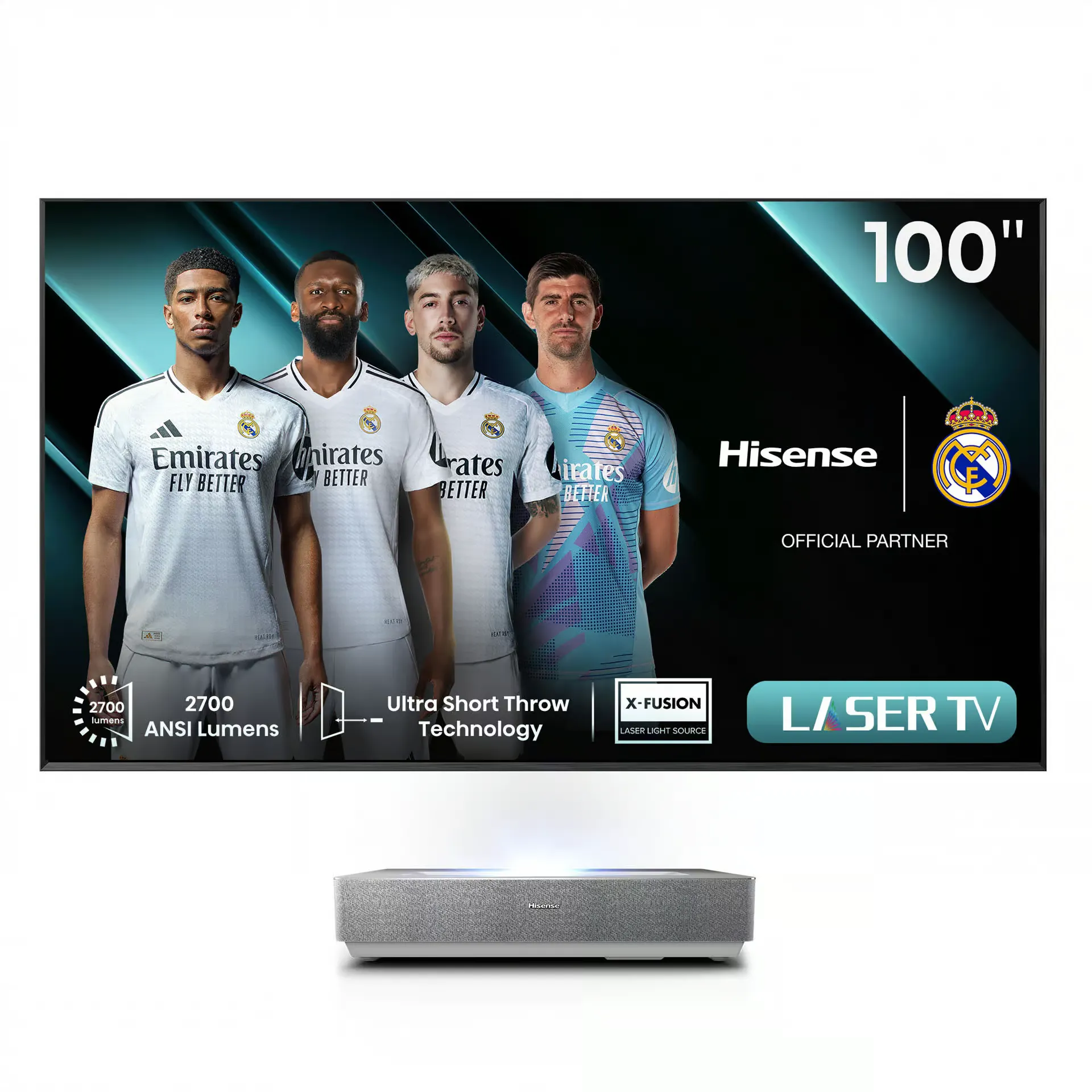 Hisense  100″ 4K Smart Laser TV with Dolby Vision & Dolby Atmos-100L5H