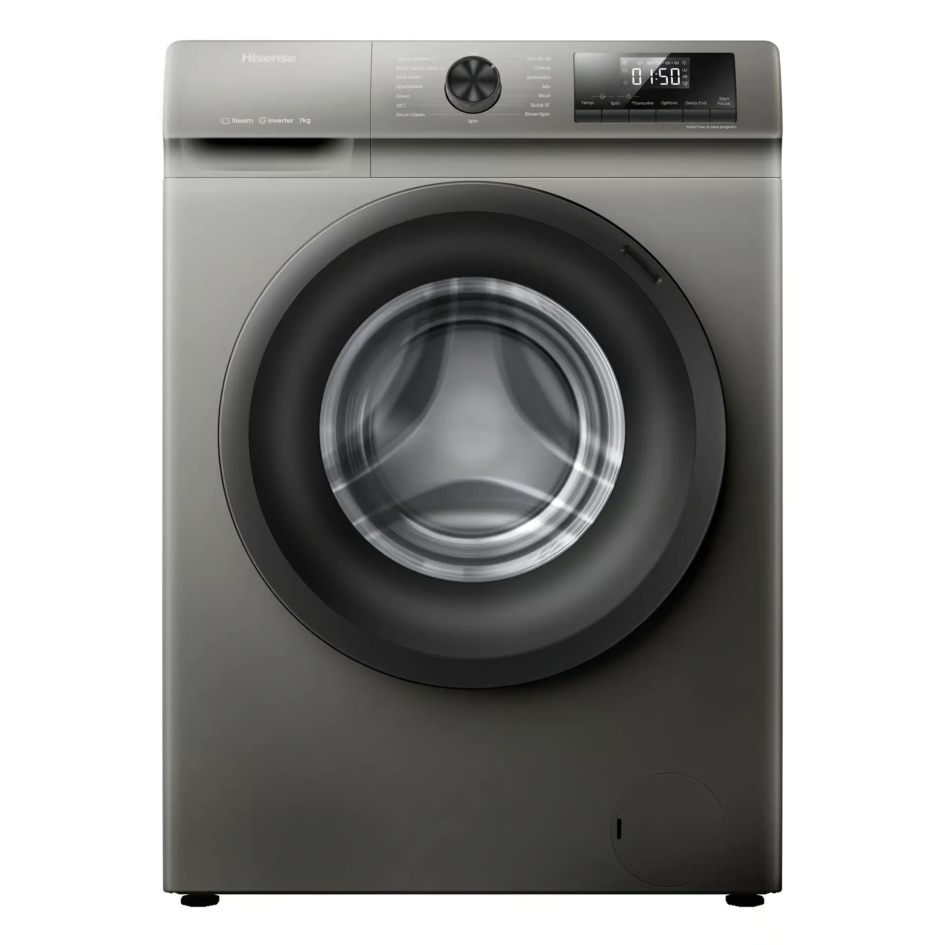 Hisense 9 kg Front Load Washing Machine – Titanium Grey (WFQP9012VMT)
