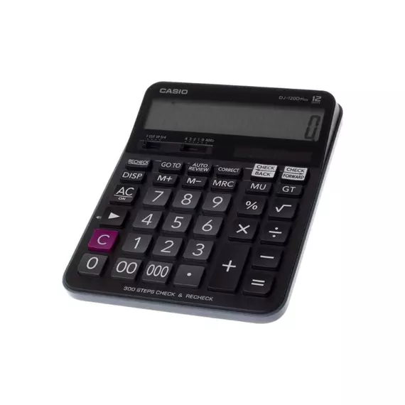 CTIFREE Desktop Calculator 12-Digit Display, 150-Step Check & Correct Function, Tax Calculation , Black (DJ120D)